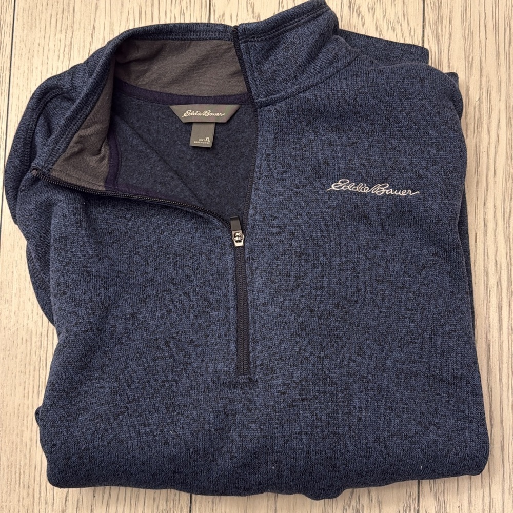 Eddie Bauer Men's Dark Navy Half-Zip Sweater